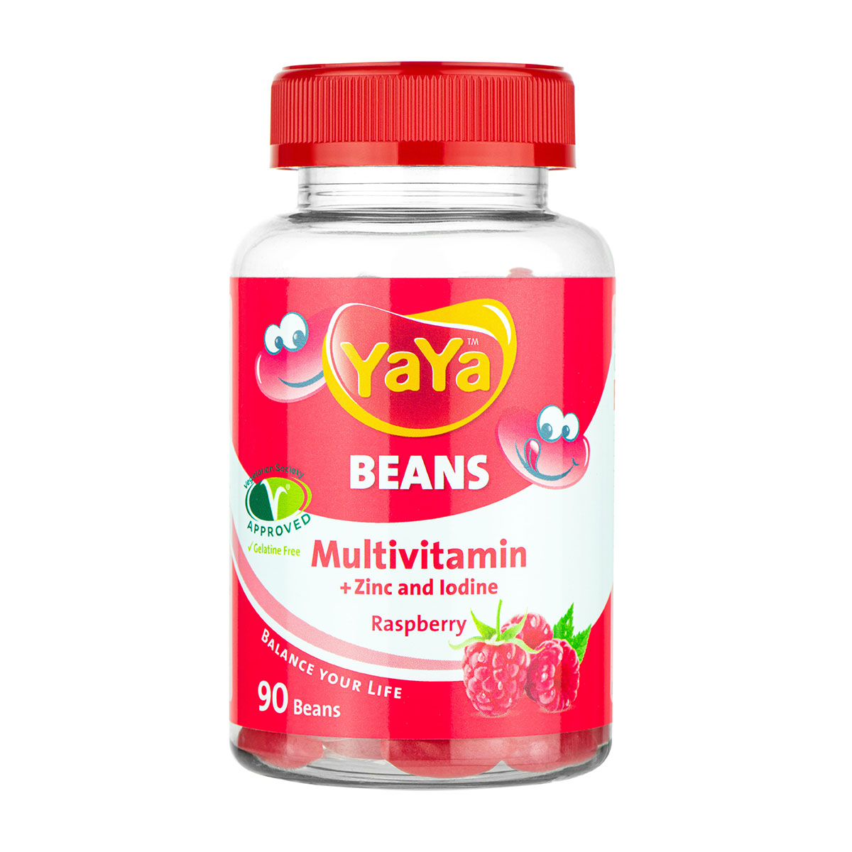 YaYa Beans Multivitamin + Zinc & Iodine (Raspberry)